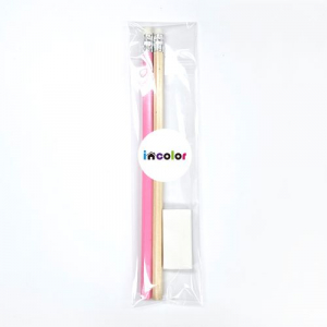 인컬러 문구세트 OPP 2, 연필 2p+지우개 1p