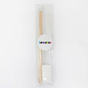 인컬러 문구세트 OPP 1, 연필 1p+지우개 1p