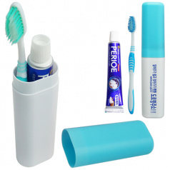 휴대용 칫솔+페리오 치약 50g 타원 케이스 세트