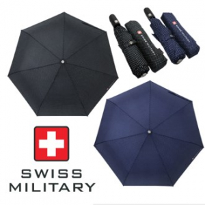 스위스밀리터리 우산 3단 7K 완전자동 핀도트 우산