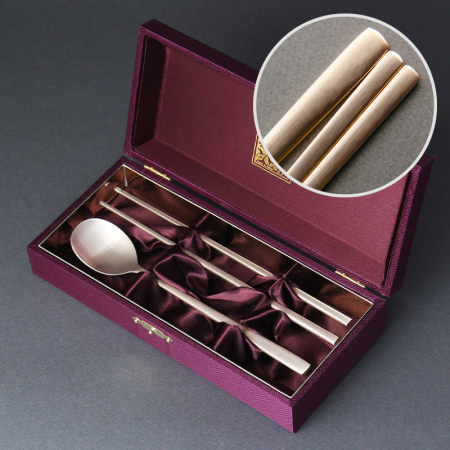 오복 장수 방짜유기 수저 1P (실크케이스) #2