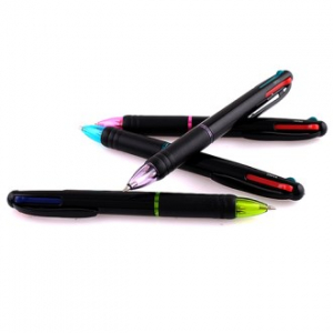 위닝 4색 볼펜 (0.5mm) 흑색,불투