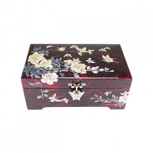 나전칠기 보석함 한지 꽃나비 직 보석함 적