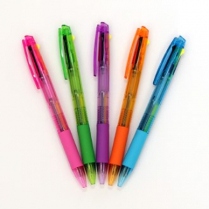 루네 형광펜 + 니들 2색 볼펜 1.0mm