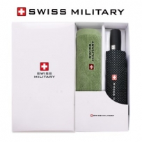 스위스밀리터리 3단 7K 완전자동 핀도트 우산 + 180g 세면타올세트