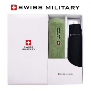 스위스밀리터리 3단 수동 모던 스키니 우산 + 180g 세면타올세트