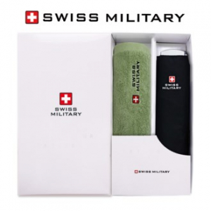 스위스밀리터리 3단 수동 사각 우산 + 180g 세면타올세트