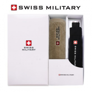 스위스밀리터리 3단 수동 무지 우산 + 180g 세면타올세트