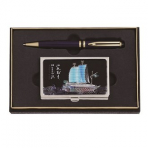 금장 볼펜 블랙 채색 거북선 자개 명함케이스