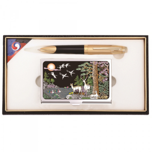 노블리스 골드펜 십장생 자개 명함케이스