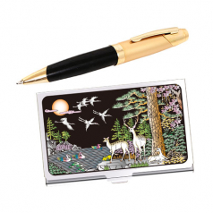 노블리스 골드펜 십장생 자개 명함케이스