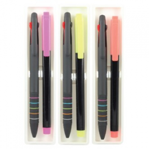 케이라인 올러버 3색볼펜 + 스타사각 형광펜세트