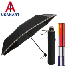 우산아트 3단 체크바이어스 우산