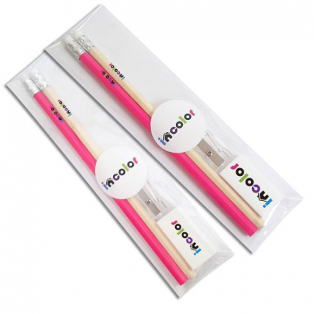 인컬러문구세트 OPP 22 연필 지우개 깎이 #2