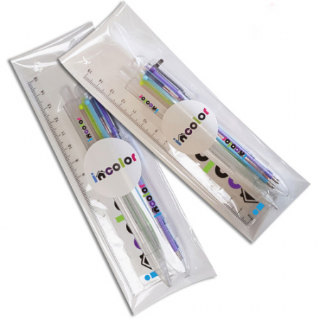 인컬러문구세트 OPP 19 샤프 6색 볼펜 자 #2