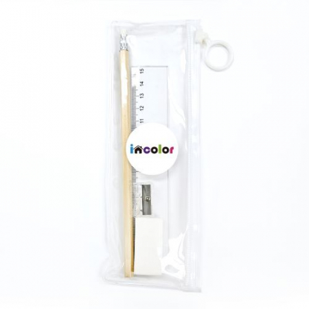 인컬러 문구세트 고주파 33 연필, 지우개, 연필깎이, 자 #2