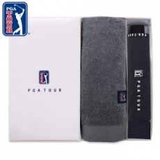 PGA 3단 수동 로고 바이어스 우산 + 260g 코마사 타올세트