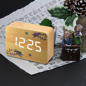 LED 전통 자개 라운드 디지털 탁상시계