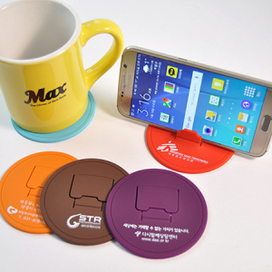 컵받침 스마트폰 거치대 원형