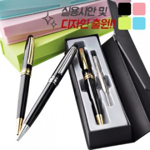 몽블랑 금장 은장 볼펜+리필심 바닐라 사각케이스