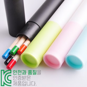 원목컬러원형미두연필 바닐라원통5P세트