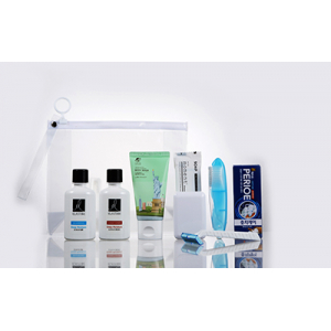 [여행용세트A-2호] 엘라스틴 샴푸+린스+바디+페리오 치약20g+미니칫솔+비누 +비누 곽+면도기+고주파지퍼