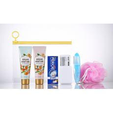 아르간 여행용세트 58호- 아르간 샴푸, 린스, 페리오 치약20g, 미니칫솔, 거품 타올, 비누 , 비누 곽, 7종지퍼