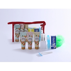 LG생활건강 여행용세트 122호, 엘라스틴 샴푸, 린스, 바디, 페리오 치약20g, 미니칫솔, 면도기, 비누 , 비누 곽, 샤워볼,