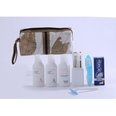 LG생활건강 케라시스 여행용세트 115호, 케라시스 샴푸, 린스, 바디, 페리오 치약20g, 미니칫솔, 비누 , 비누 곽, 면도기, 지도 가방