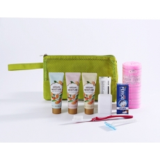 LG생활건강 아르간 여행용세트 107호, 아르간 샴푸, 린스, 바디, 페리오 치약20g, 긴칫솔, 비누 , 비누 곽, 면도기, 샤워 타올, 더블찍찍이파우치