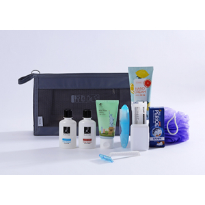 LG생활건강 여행용세트 95호, 엘라스틴 샴푸, 린스, 바디, 페리오 치약20g, 미니칫솔, 비누 , 비누 곽, 면도기, 비타민 핸드크림, 샤워볼, 세면도구파우치