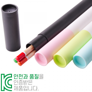 원목컬러원형미두연필 바닐라원통3P세트