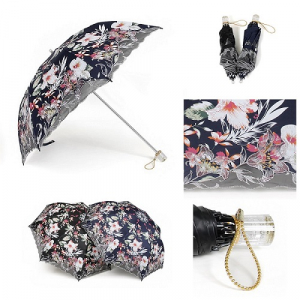 발렌타인 2단양산 47*8k 나팔꽃 오간지끝 자수