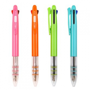 밀룩스 4in1 멀티 투명 볼펜 (3색 볼펜+샤프)