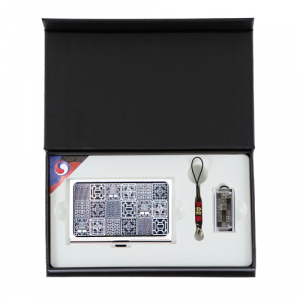 창살문 블랙 자개 명함케이스  대용량 USB