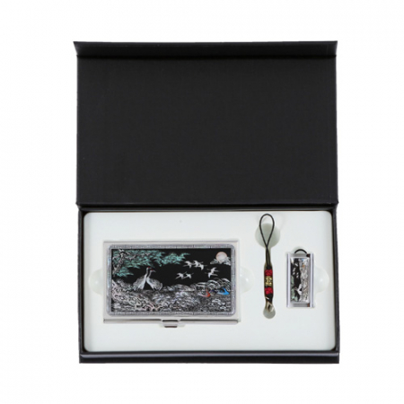 채색 송학 자개 명함케이스 대용량 자개 USB