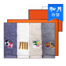 [송월타올] 명절놀이 타올 4매 선물세트+쇼핑백 s