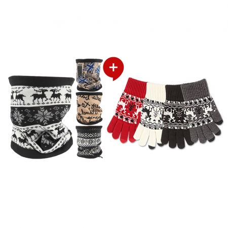 스마트 터치 사슴장갑 한쌍 + 디자인 넥워머 세트 #2