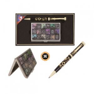 한글 볼펜 신문자도 자개 명함케이스 전통소품