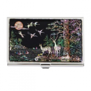 장수 상징 채색십장생 자개 명함케이스