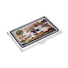 한국 전통 기념품 수렵도 자개 명함케이스