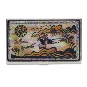 한국 전통 기념품 수렵도 자개 명함케이스