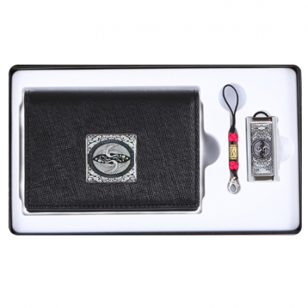 쌍학 자개 가죽 명함지갑 자개 대용량 USB