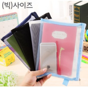 컬러 메쉬 망사파우치 대형 31x24cm