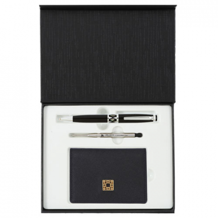 자개프리미엄볼펜+리필심+완자문 소가죽 명함지갑