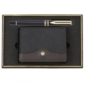 워터펜 블랙 수성펜+블랙 다이아 소가죽 명함지갑