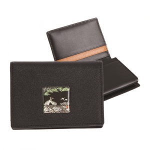 채색송학 자개 소가죽 명함지갑