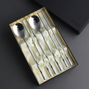 뱀부 실버 2인 수저세트 (고급 합지 케이스)