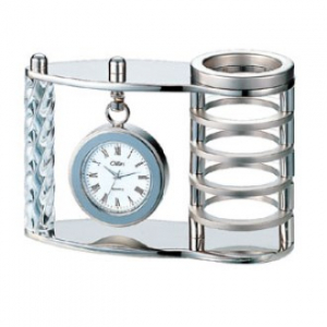 메탈 펜꽂이 탁상시계