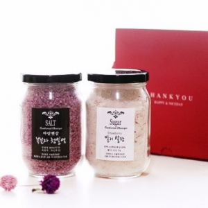 선물 설탕이랑 프리 소금이랑 2종 유리병 셋트